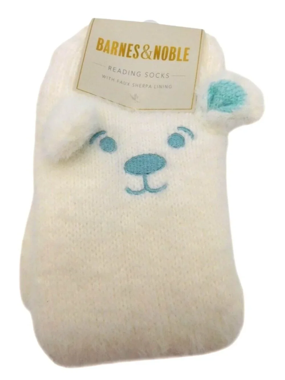 Barnes & Noble Reading Socks With Faux Sherpa Lining Polar Bear Size 9 - 11